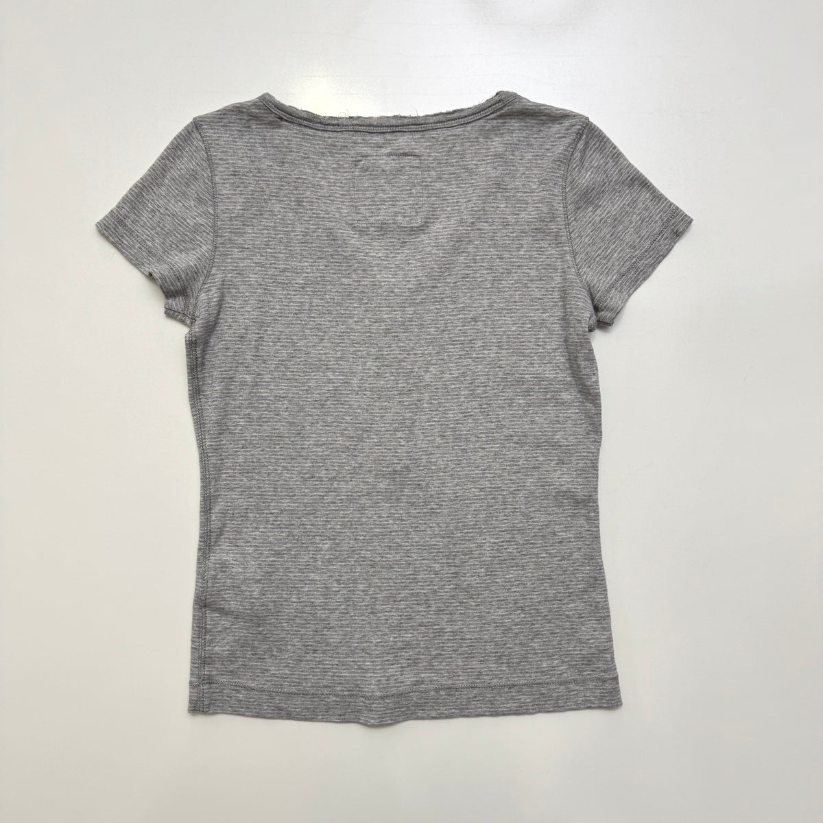 Grey Striped Henley Top