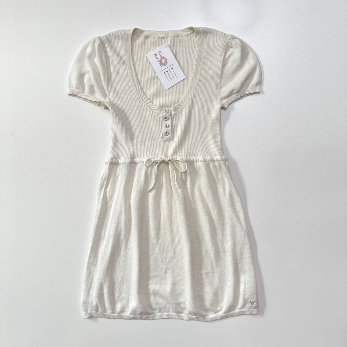 White Knit Babydoll Top