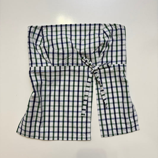 Plaid Strapless Tie Back Top