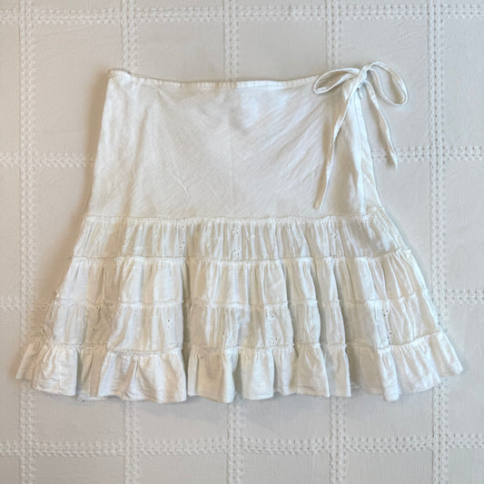 White Broderie Mini Skirt