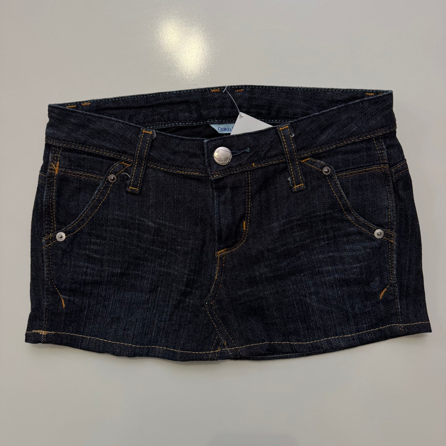 Embroidered Denim Mini Skirt