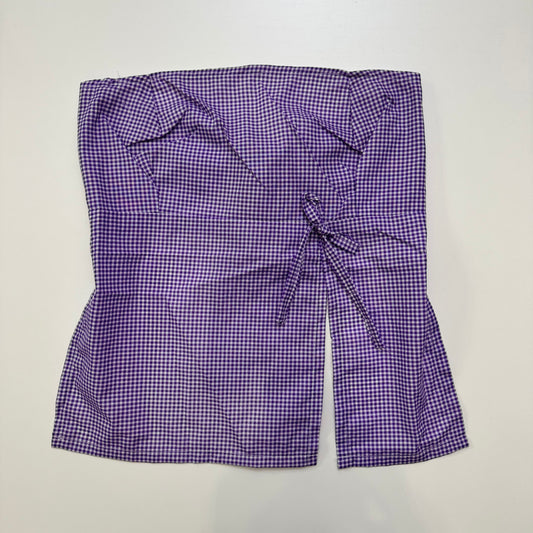 Purple Gingham Tie Back Top