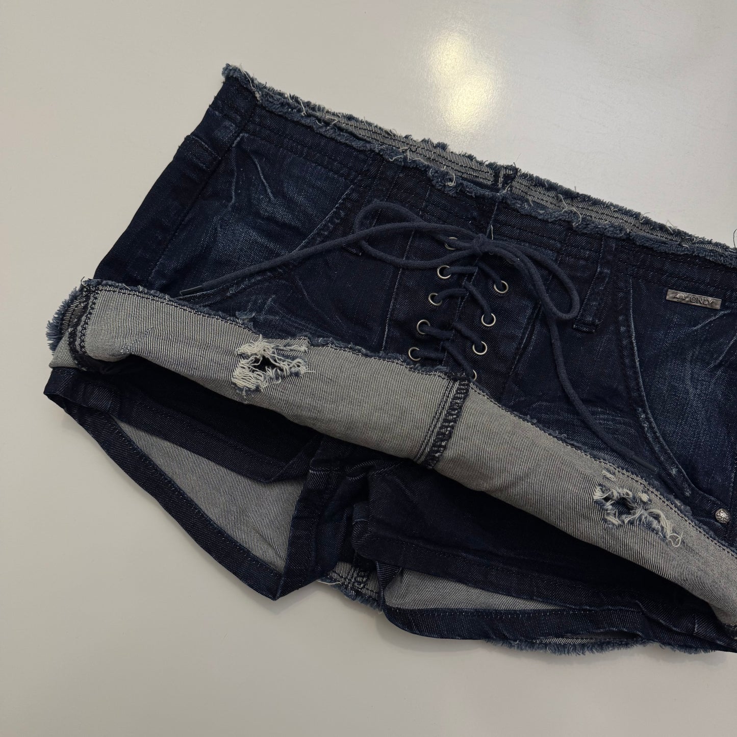 Lace Up Denim Mini