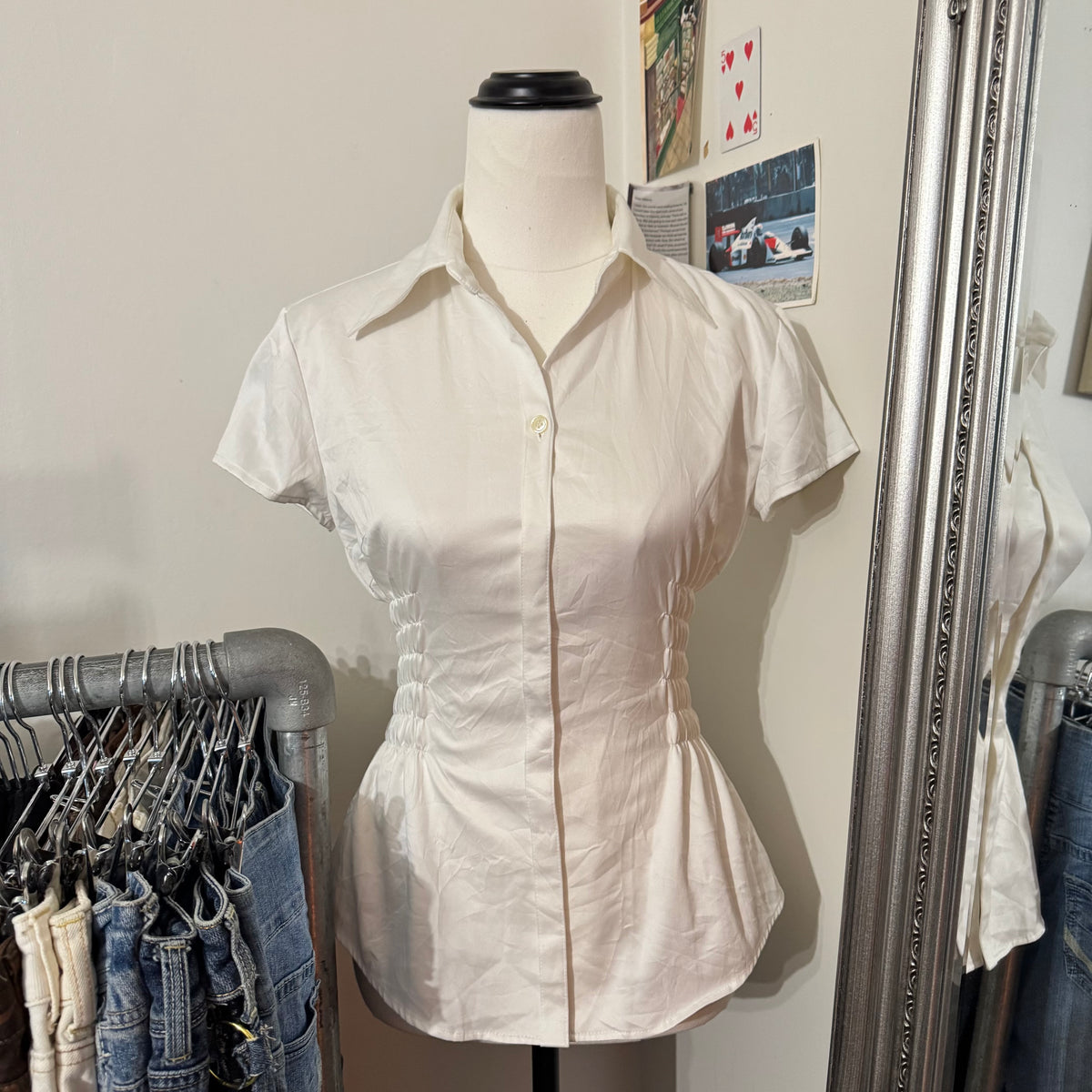 White Cinched Shirt