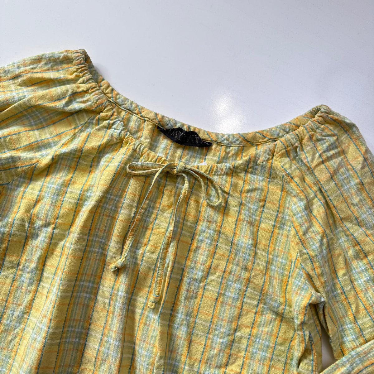 Plaid 3/4 Sleeve Blouse
