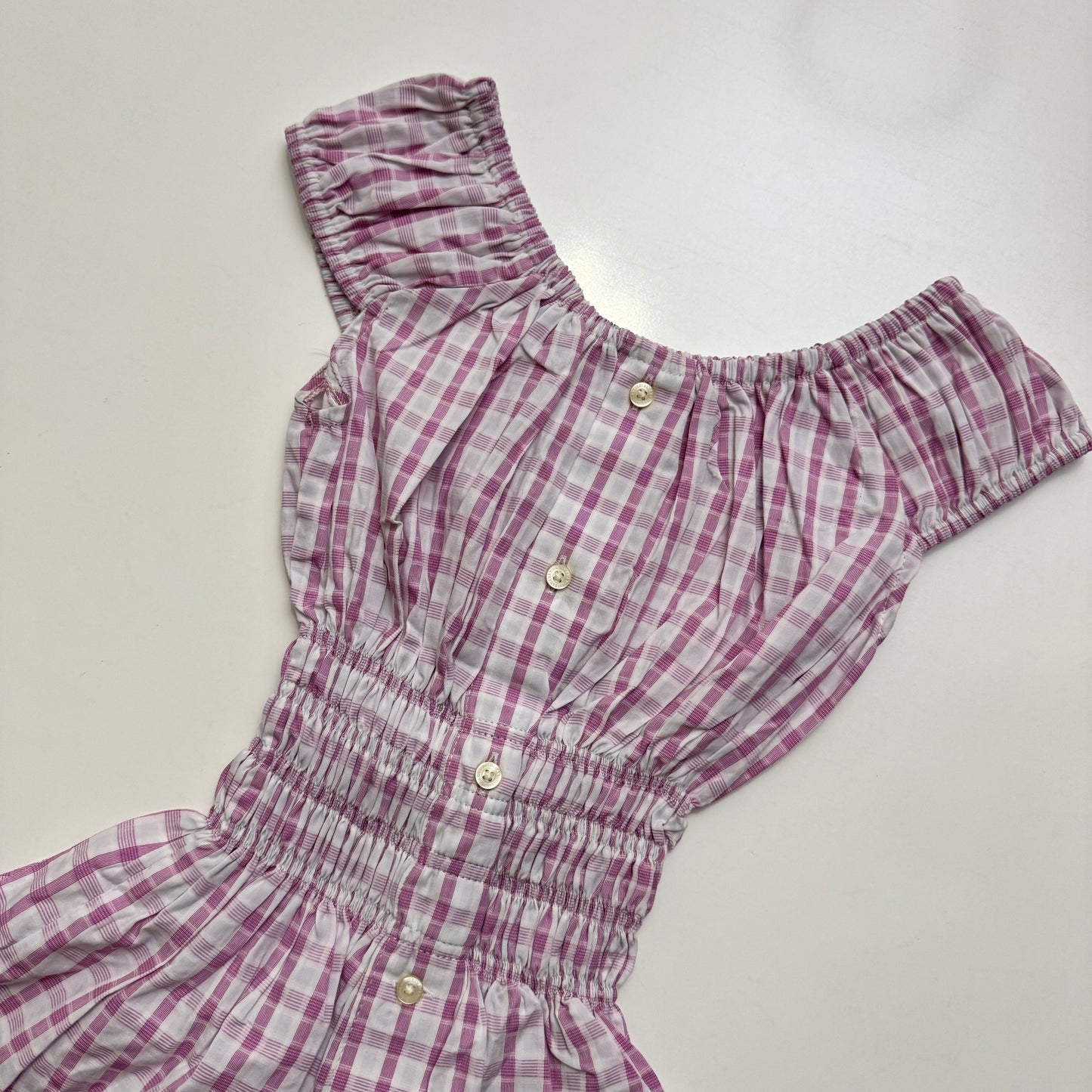 Purple Plaid Milkmaid Top
