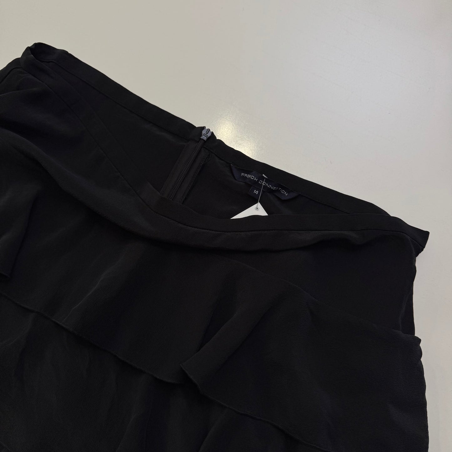 Black Silk Midi Skirt
