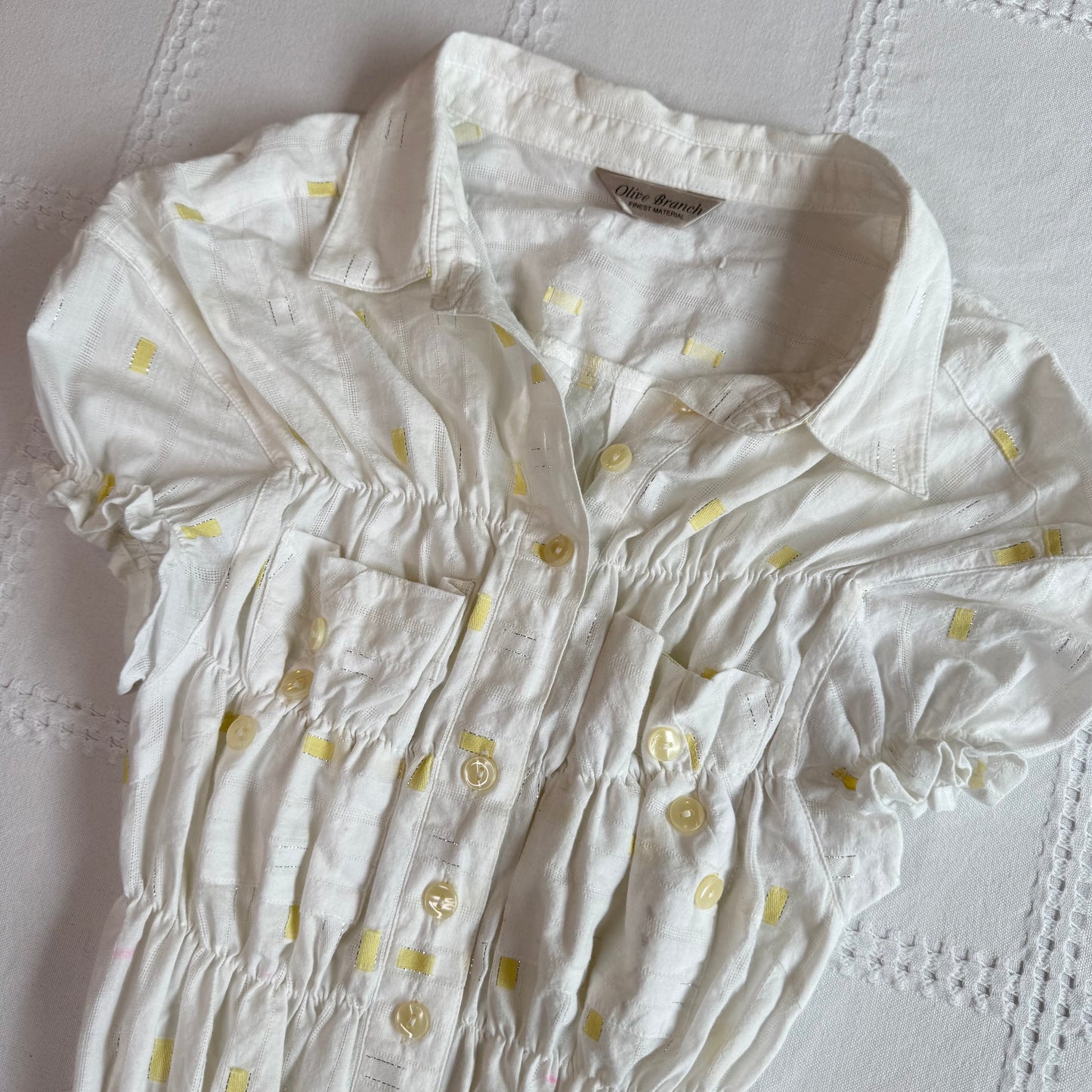 Ruched Button Up Blouse