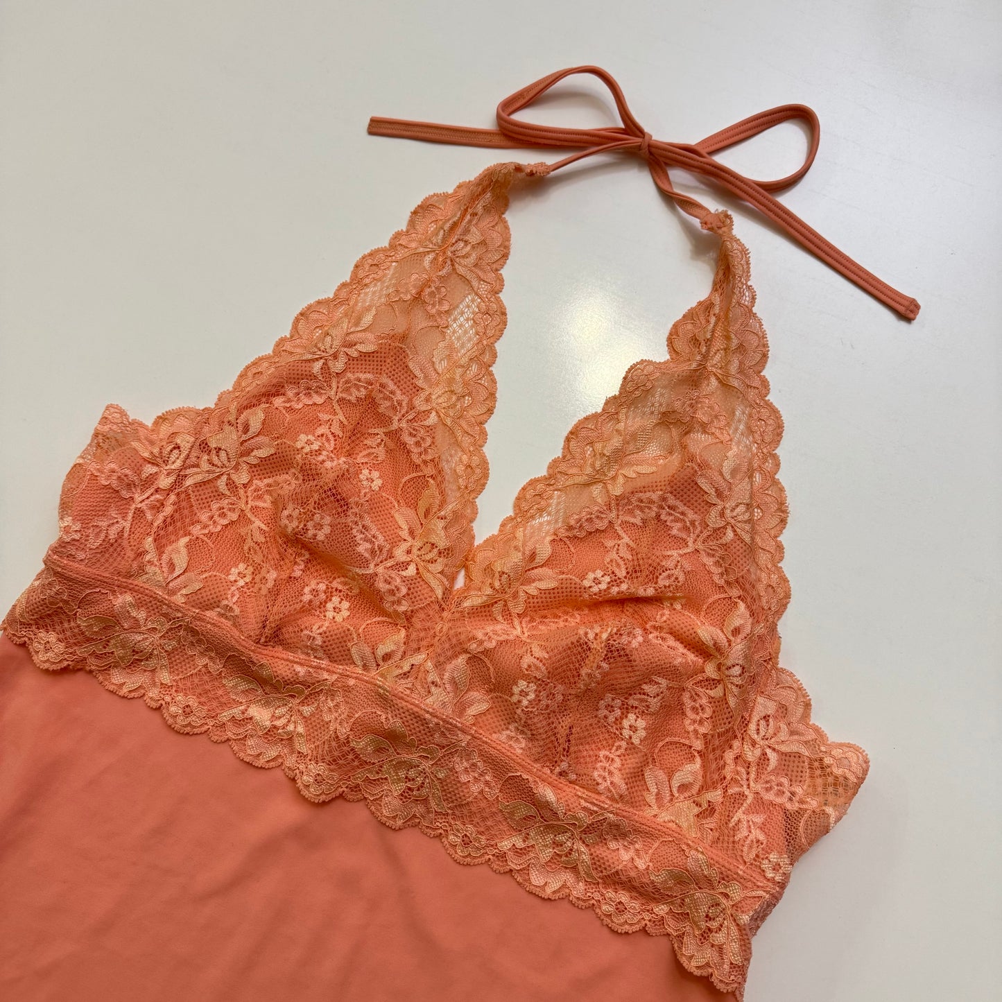 Coral Lace Bust Halter