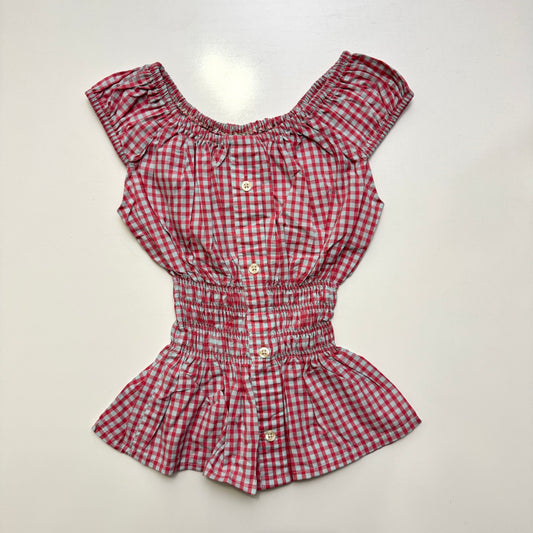 Gingham Milkmaid Top