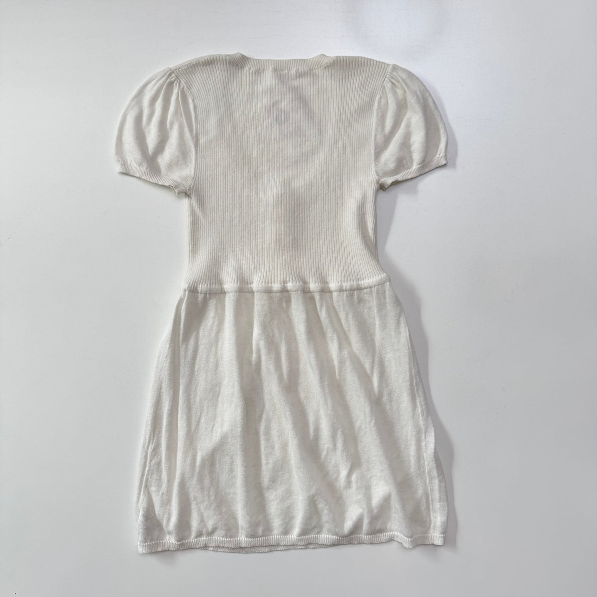 White Knit Babydoll Top