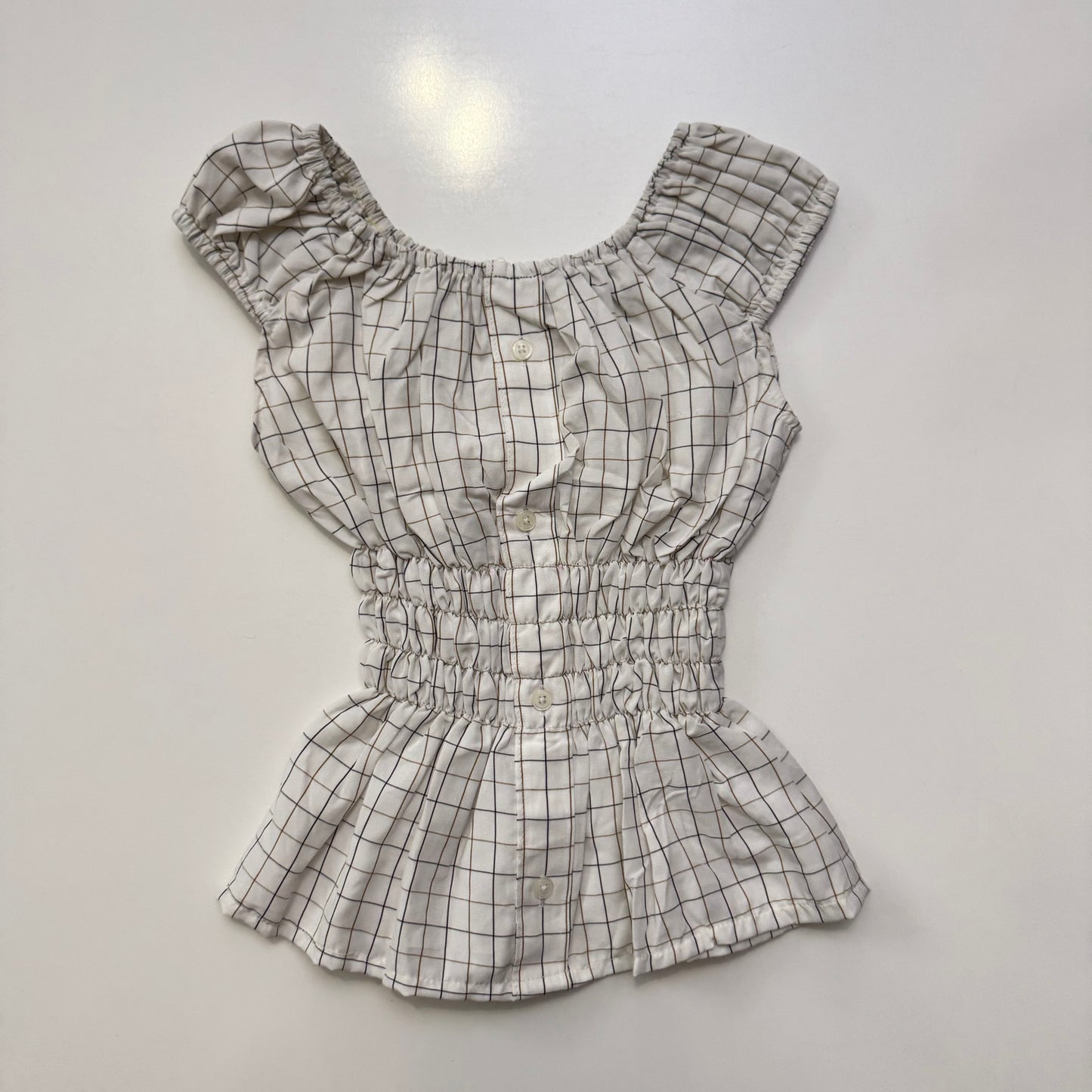Plaid Milkmaid Top