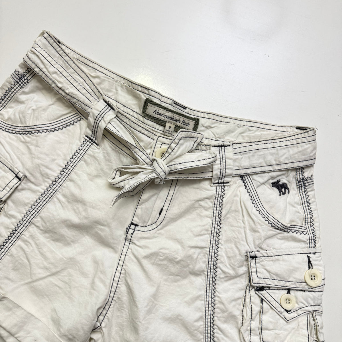 White Abercrombie Cargo Shorts