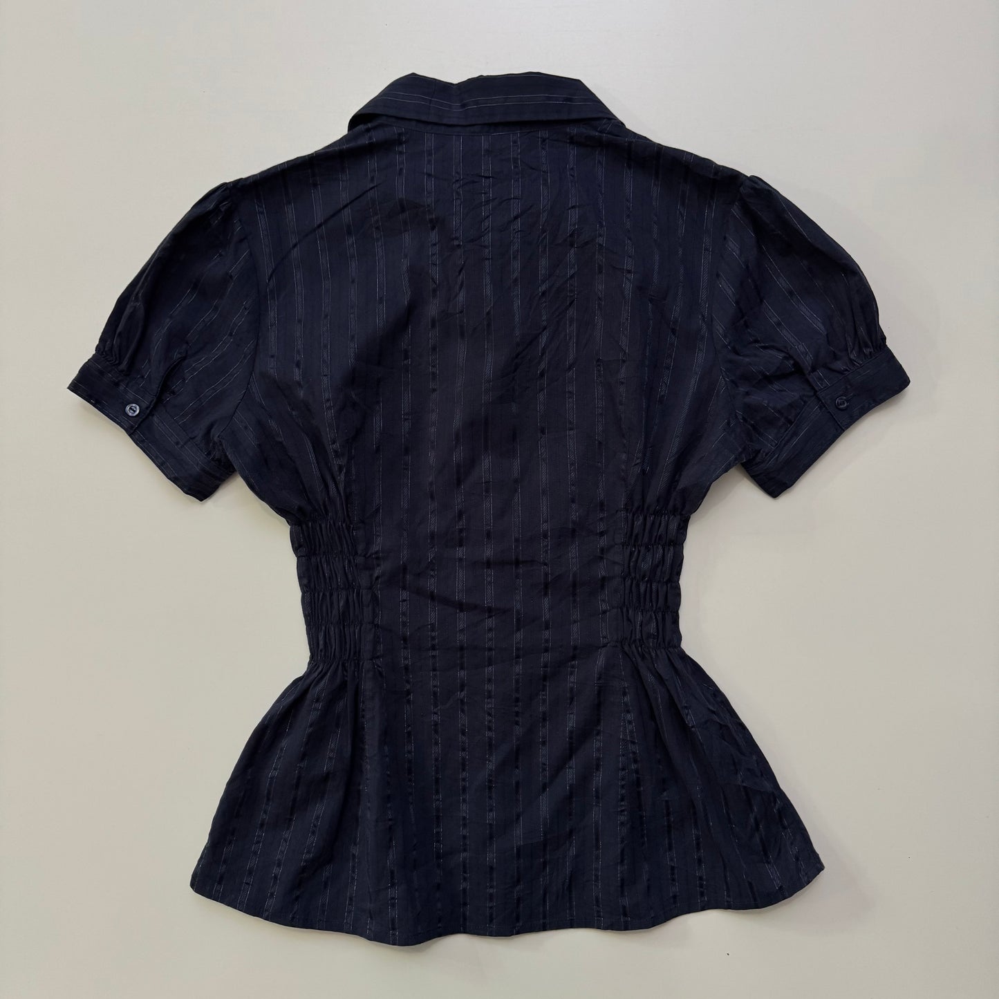 Navy Cinched Blouse