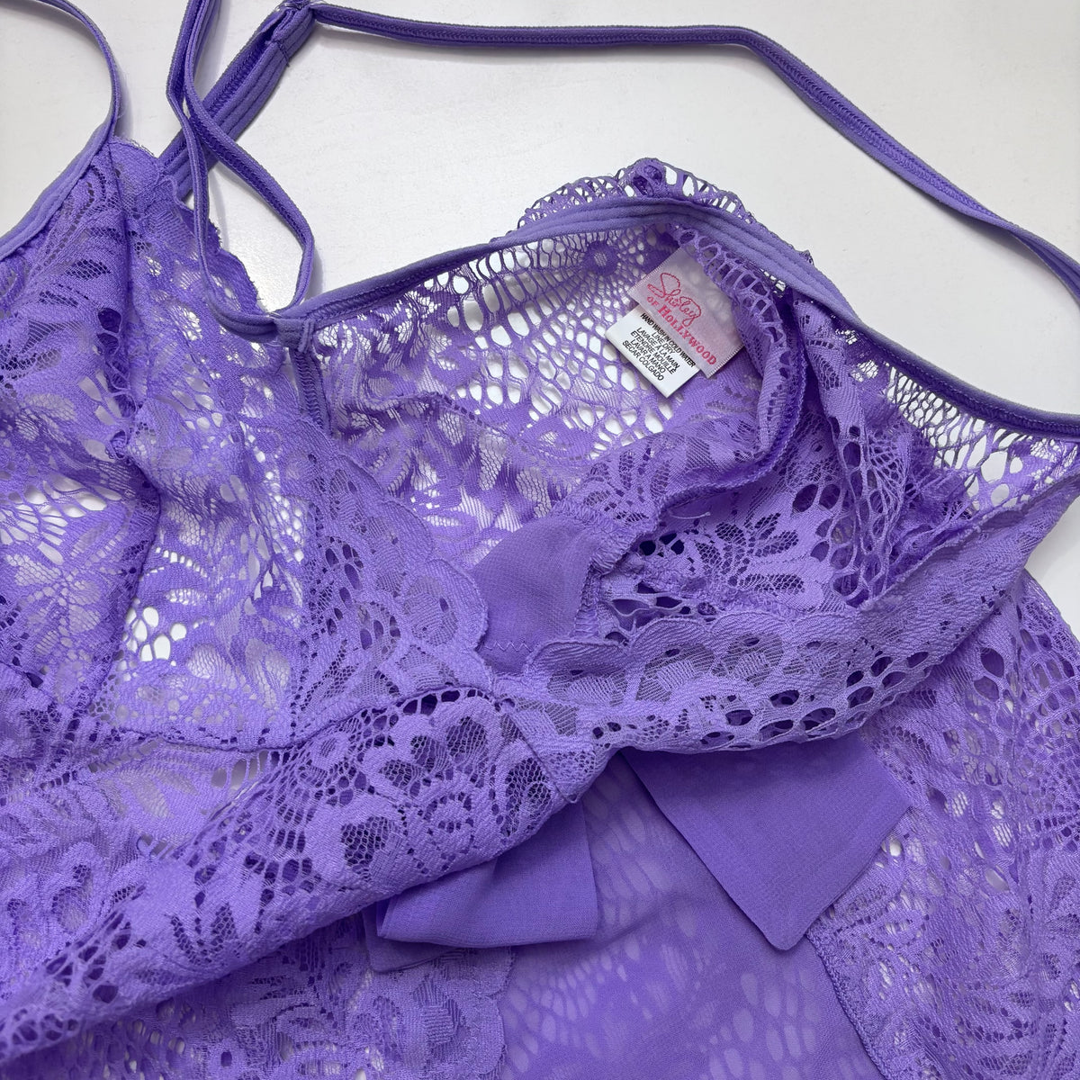 Purple Lace Babydoll Cami