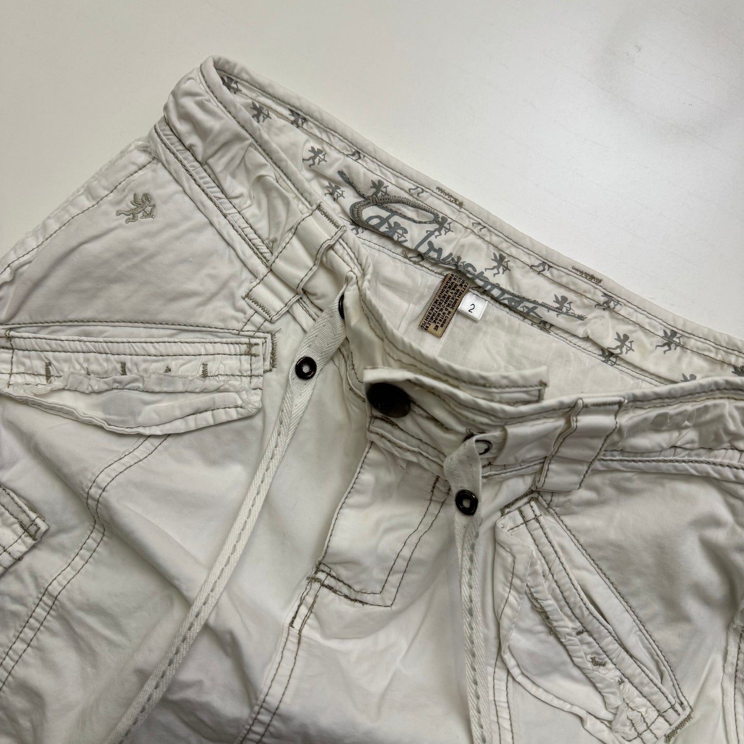 White Cargo Mini Skirt