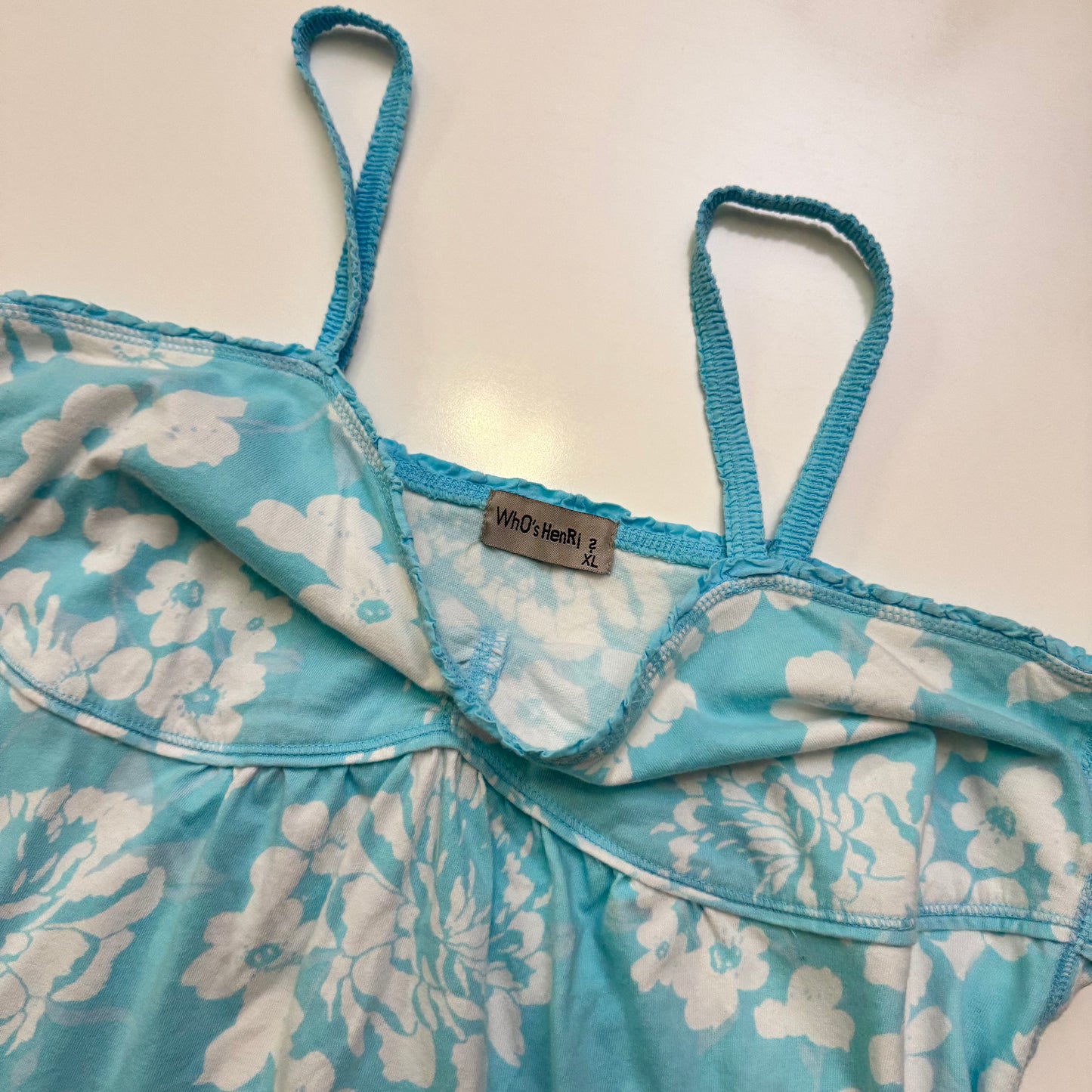 Blue + White Babydoll Top