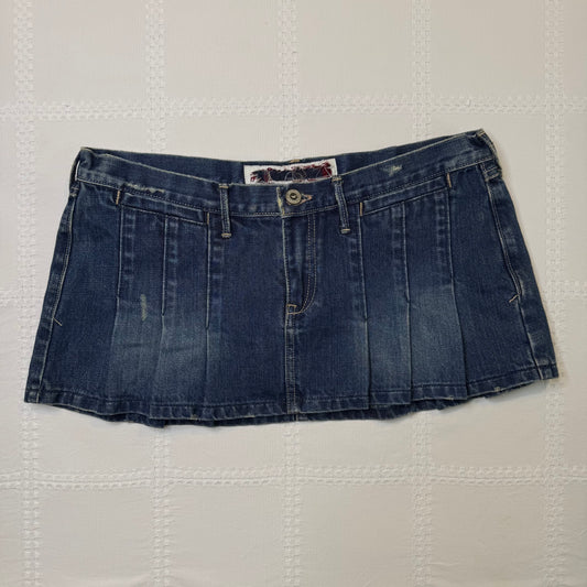 Hollister Denim Pleat Mini Skirt