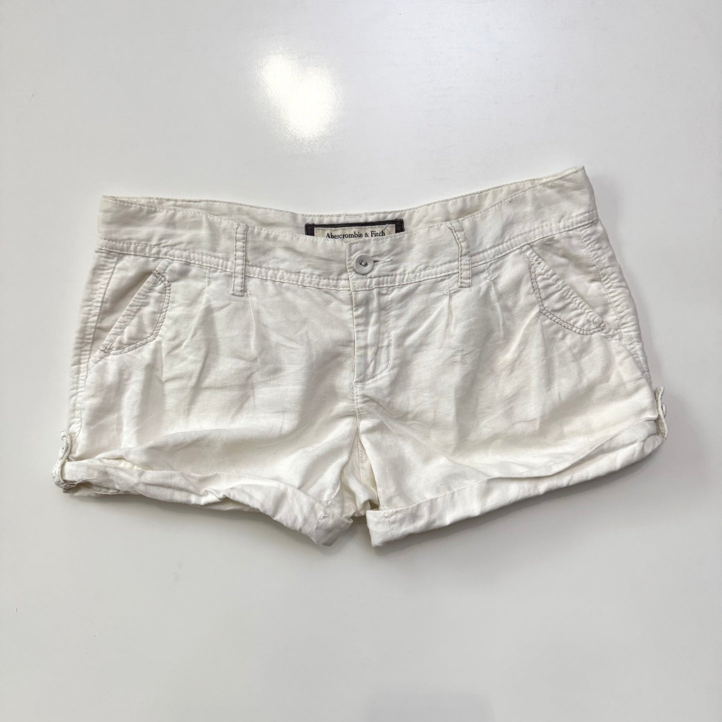 Abercrombie White Linen Shorts