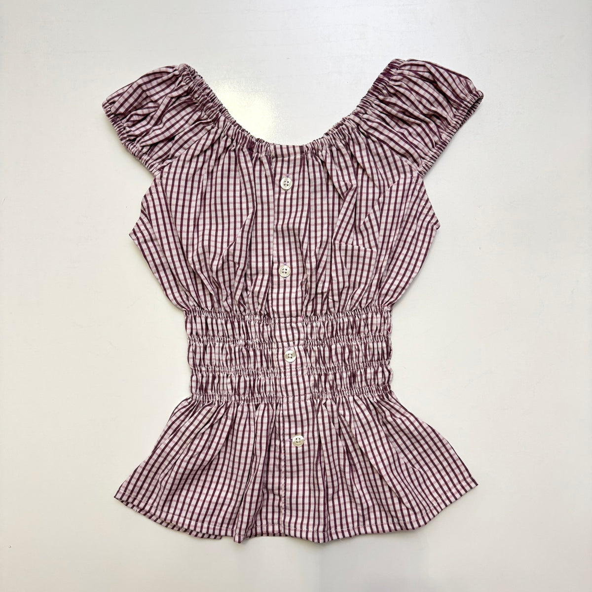 Gingham Milkmaid Top