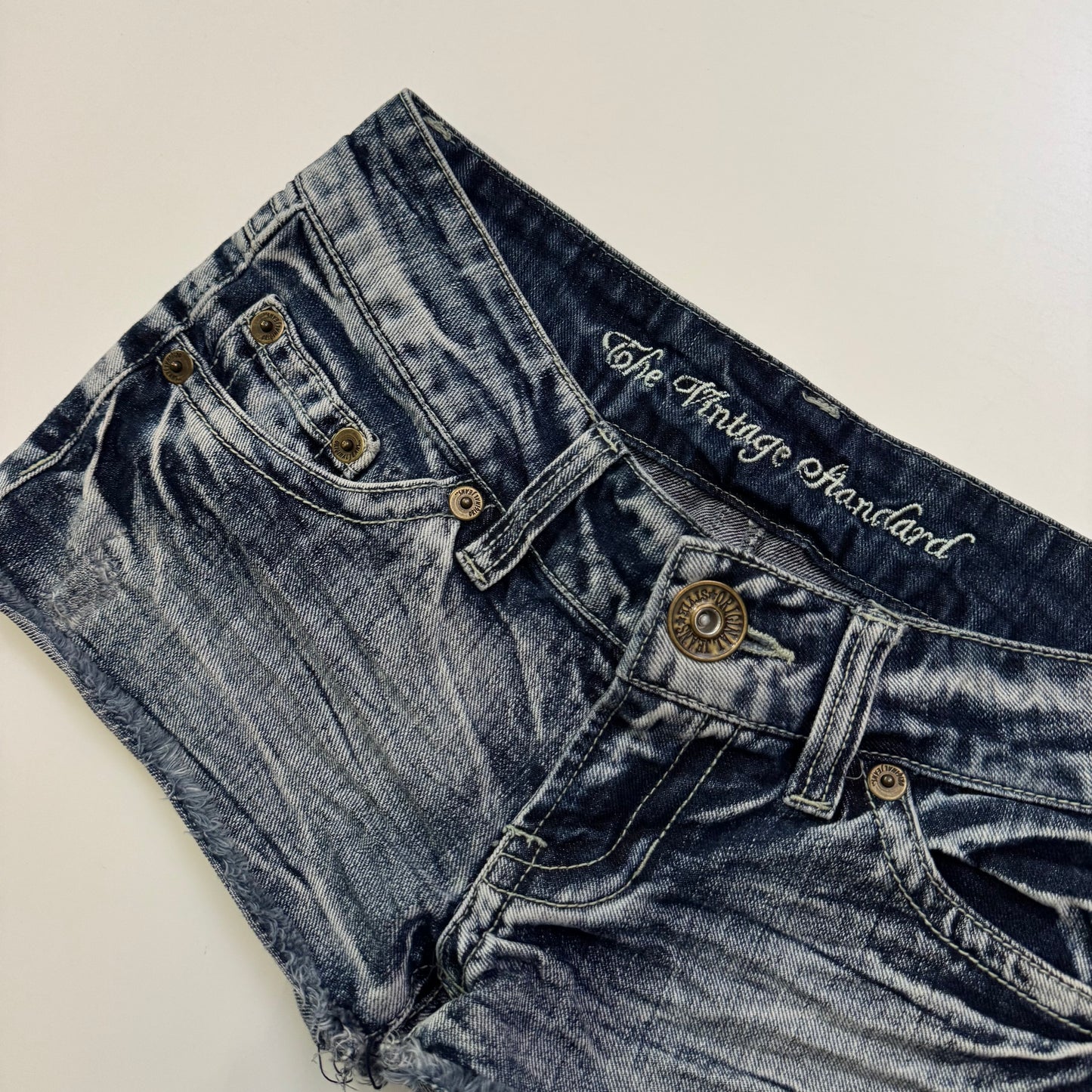Low Rise Denim Mini Shorts