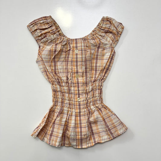 Plaid Milkmaid Top