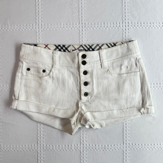 Burberry White Denim Shorts