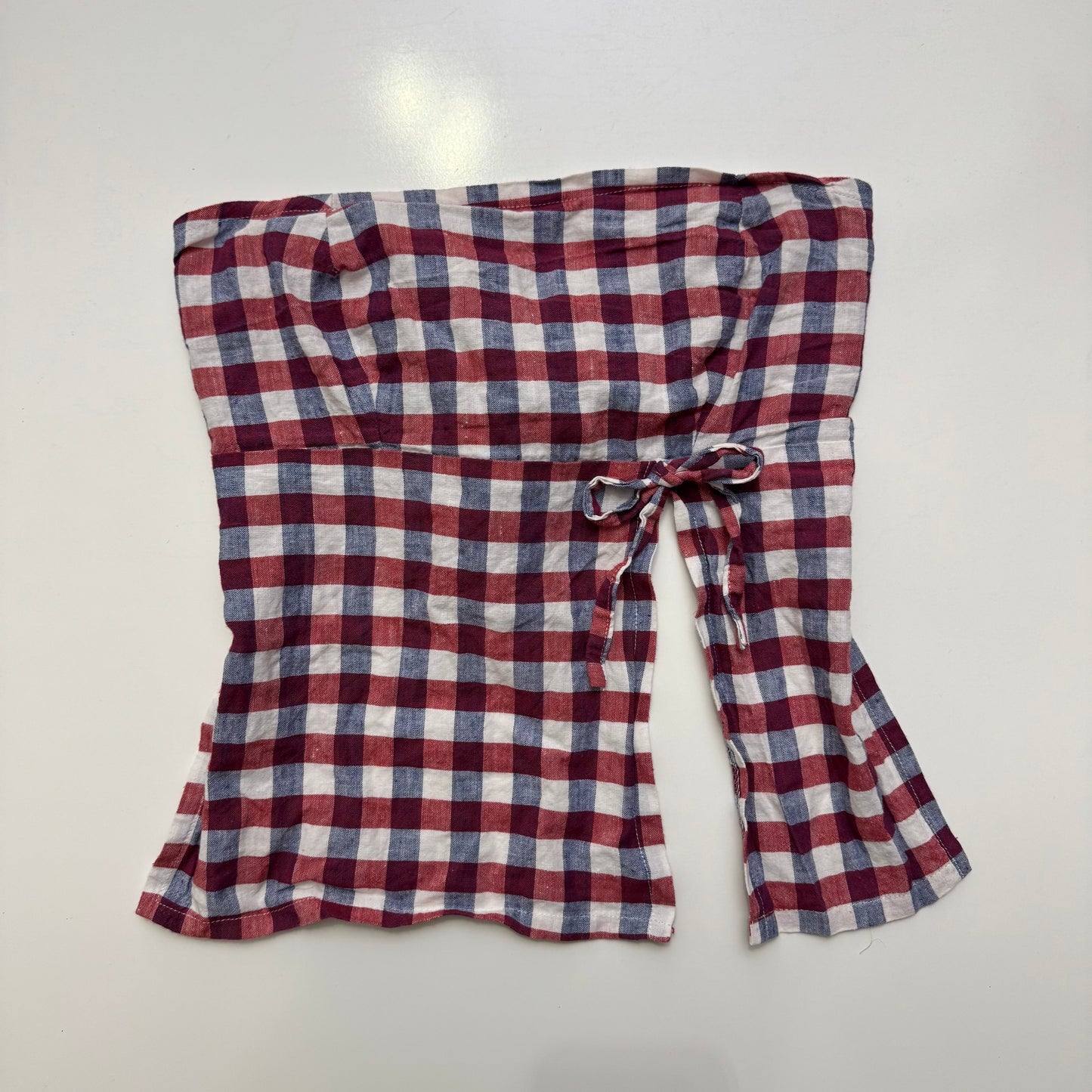 Plaid Strapless Top