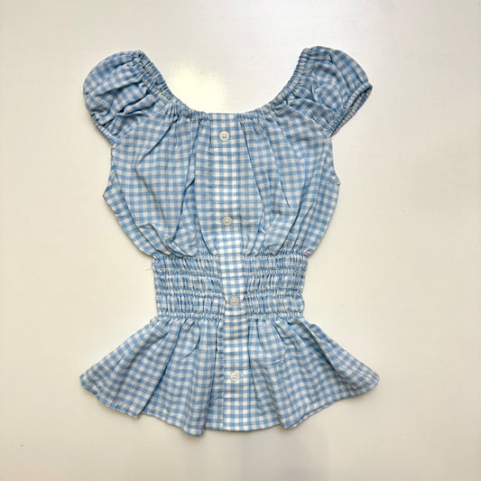 Blue Gingham Milkmaid Top