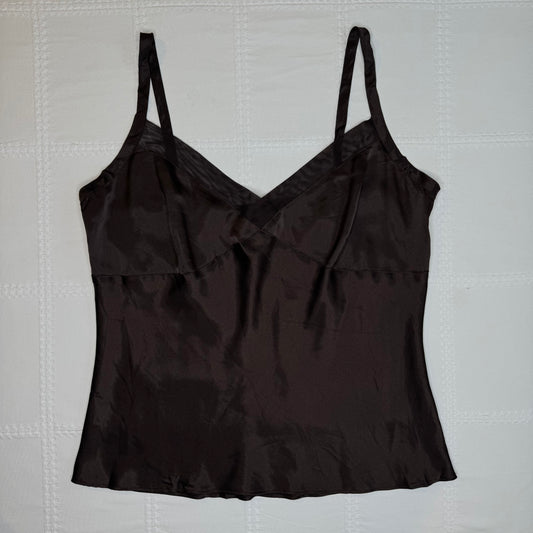 Brown Satin Babydoll Cami