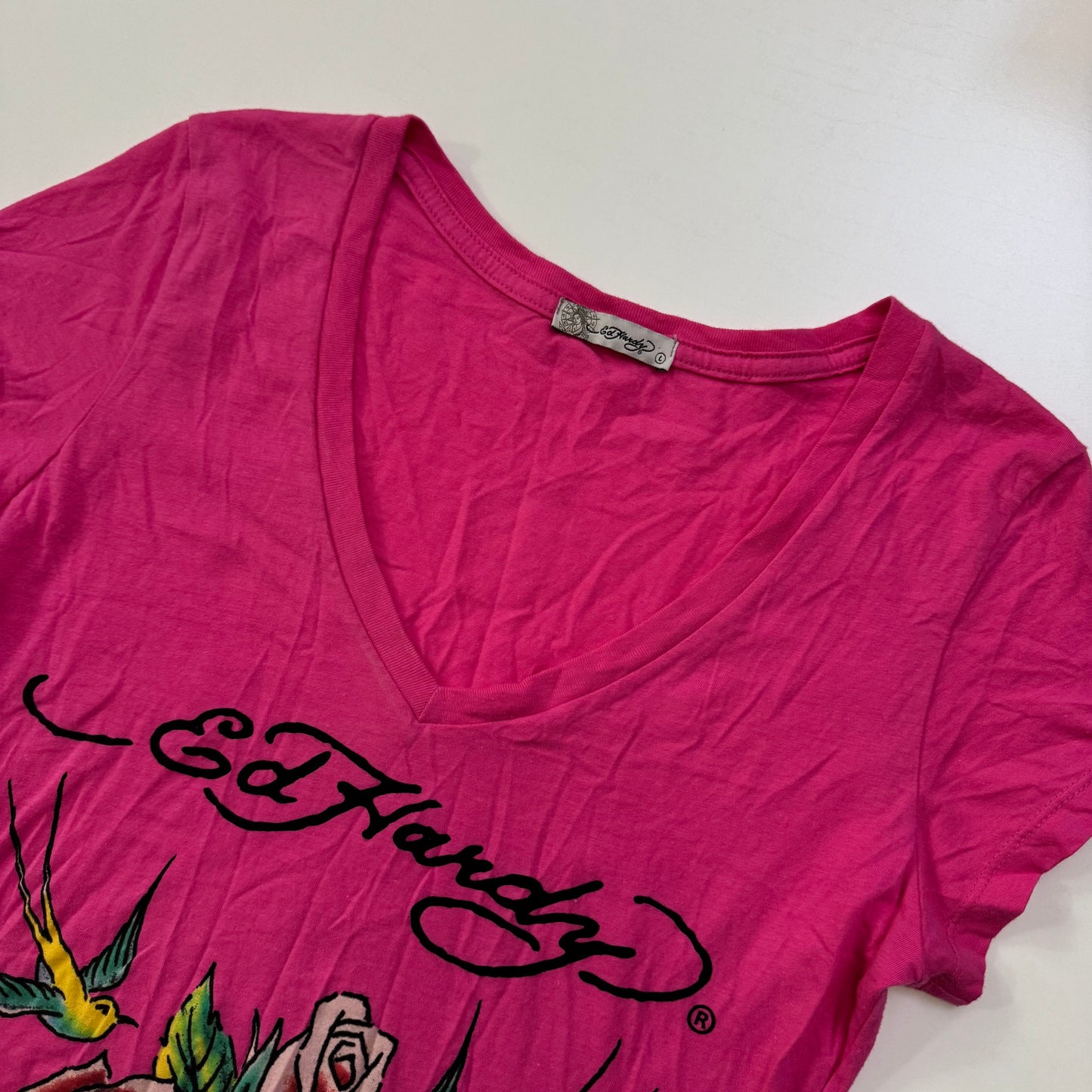 Ed Hardy Pink Graphic Tee