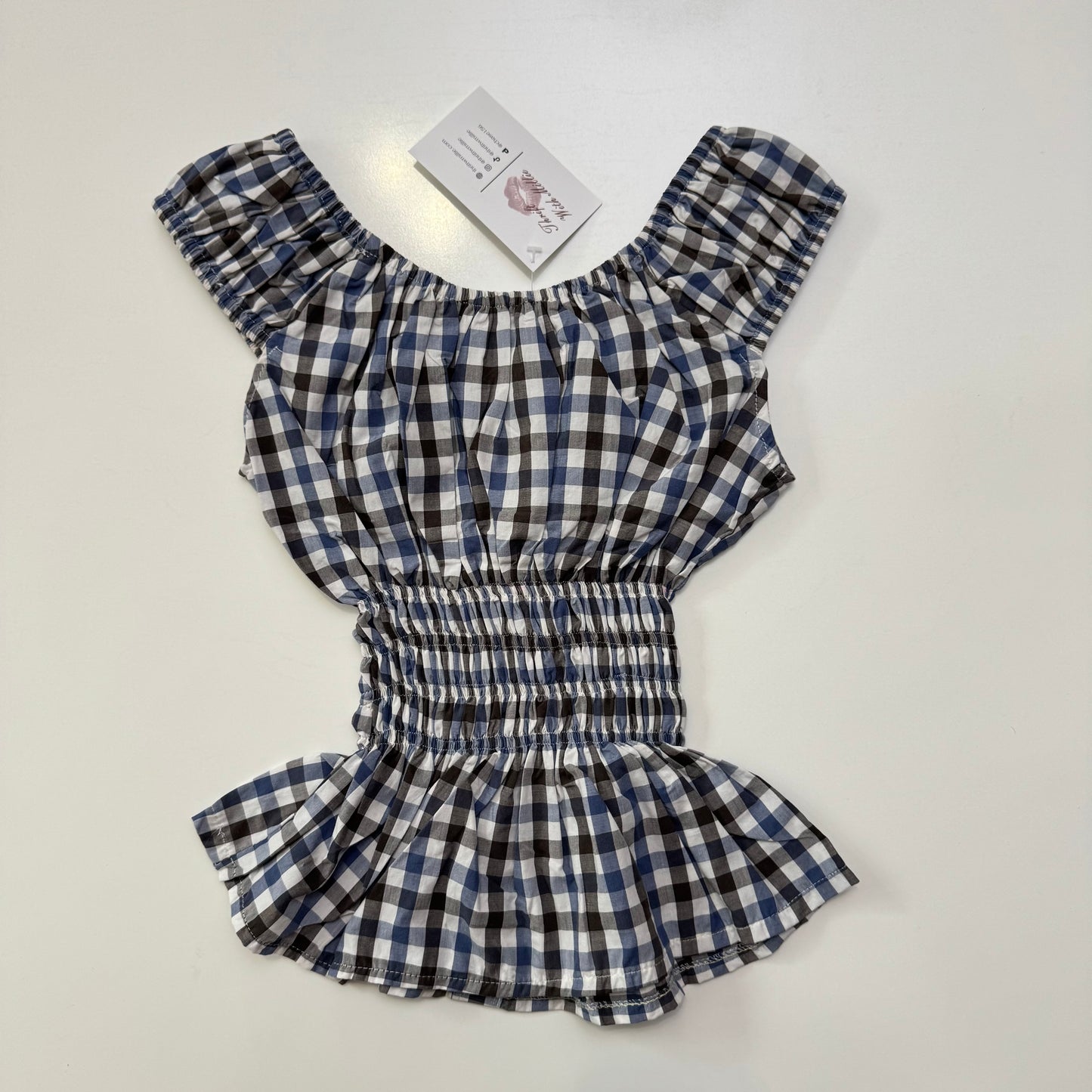 Gingham Milkmaid Top