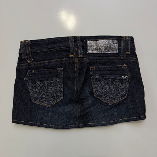 Embroidered Denim Mini Skirt