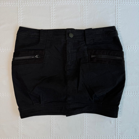 Black Denim Mini Skirt