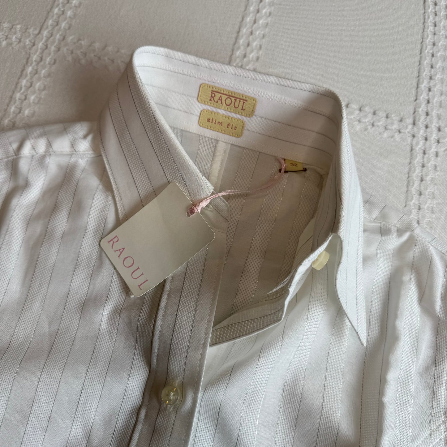 White Pinstripe Button Up Blouse