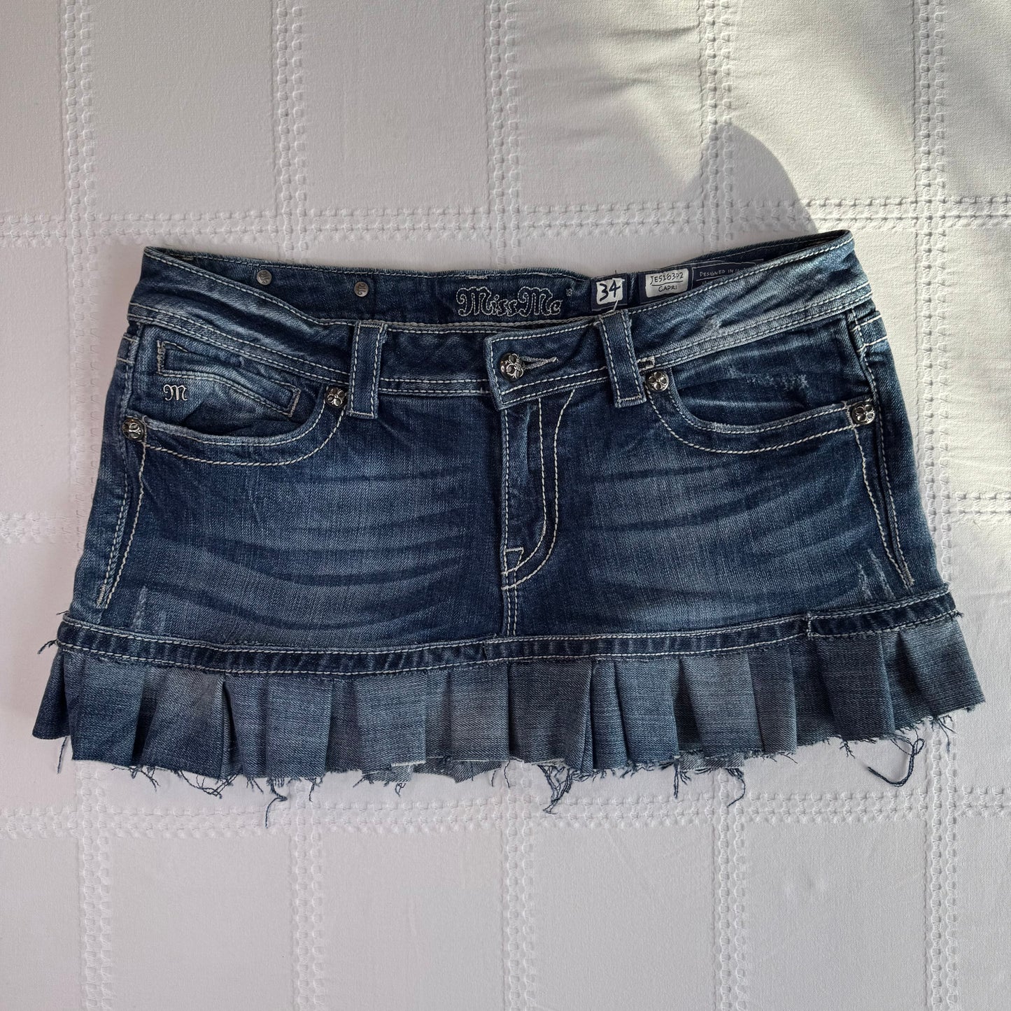 Miss Me Angel Wing Denim Mini