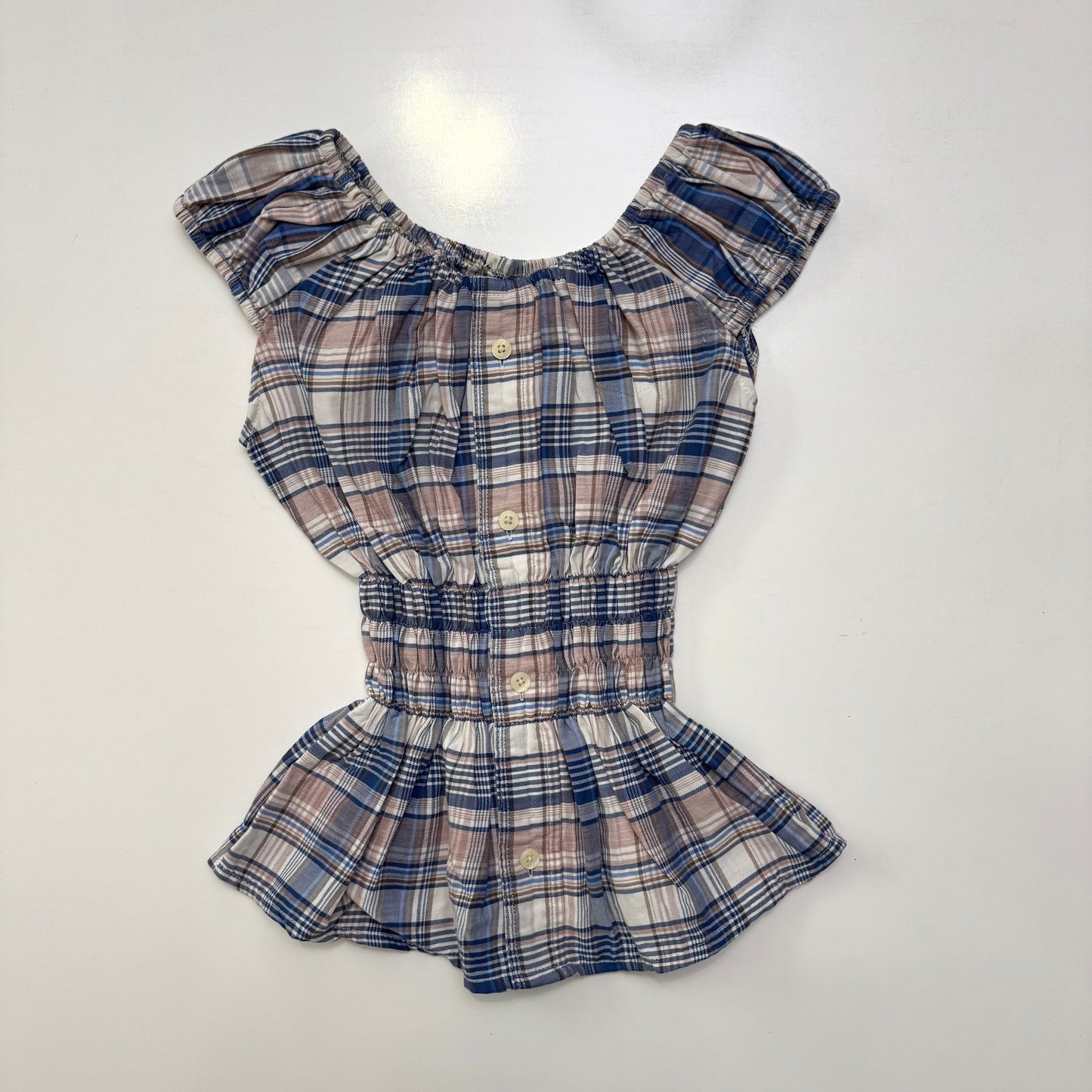 Plaid Milkmaid Top