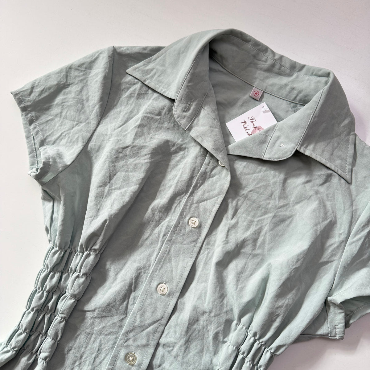 Cinched Button Up Blouse