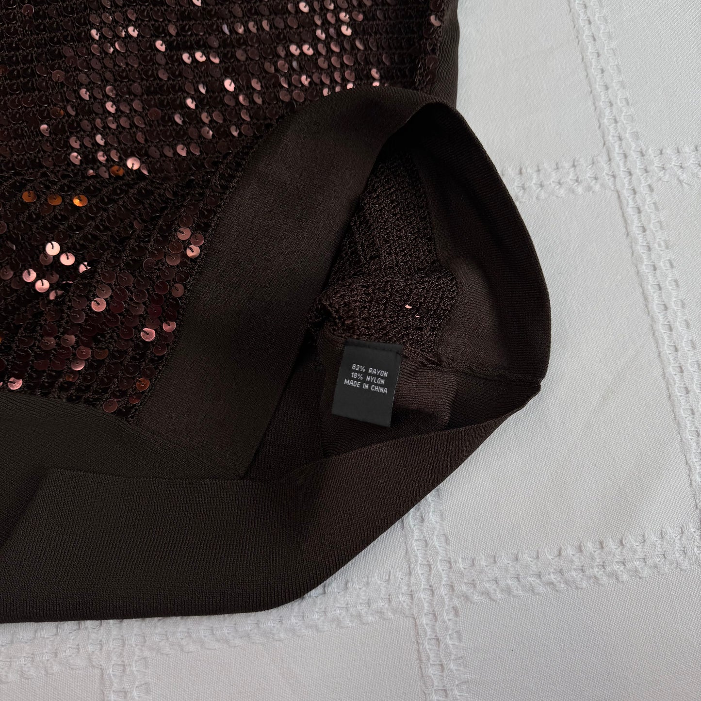 Brown Sequin Tank Top