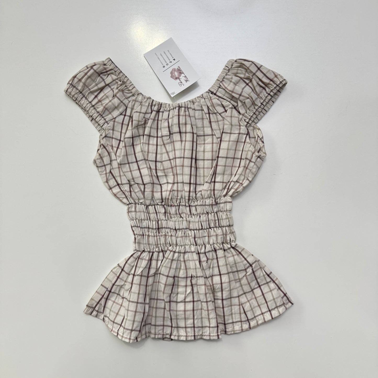 Plaid Milkmaid Top