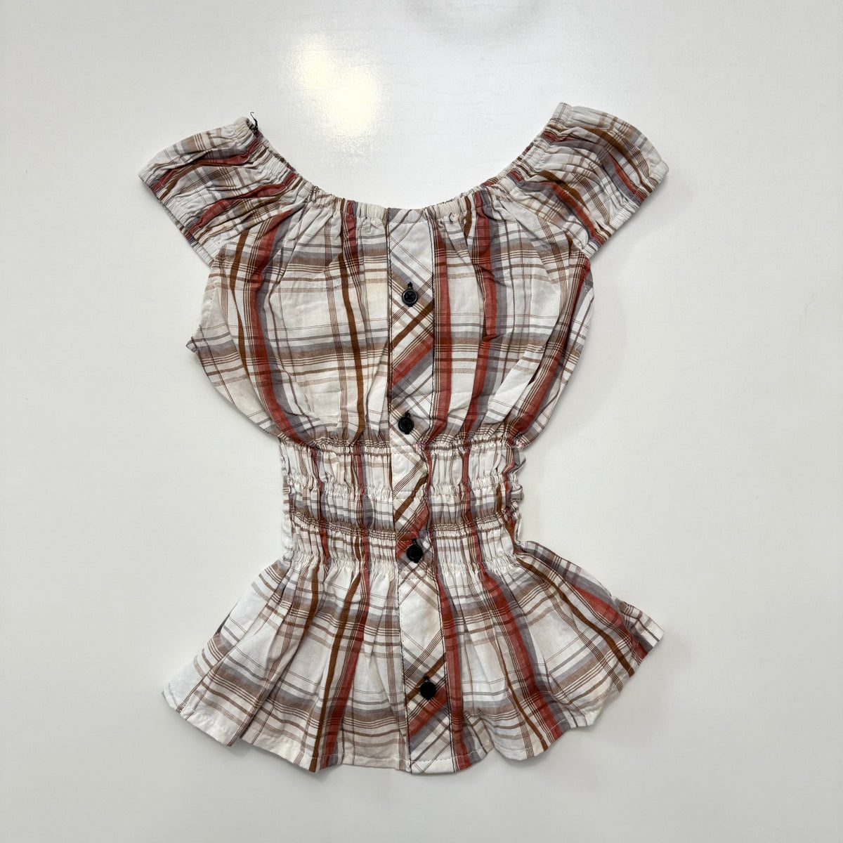 Plaid Milkmaid Top