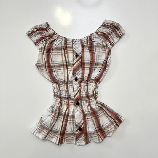 Plaid Milkmaid Top