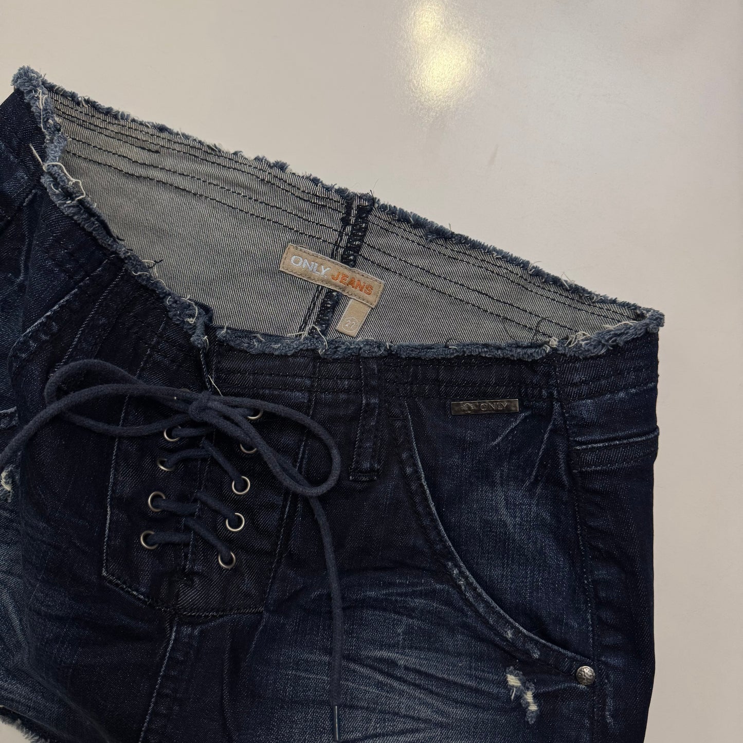 Lace Up Denim Mini