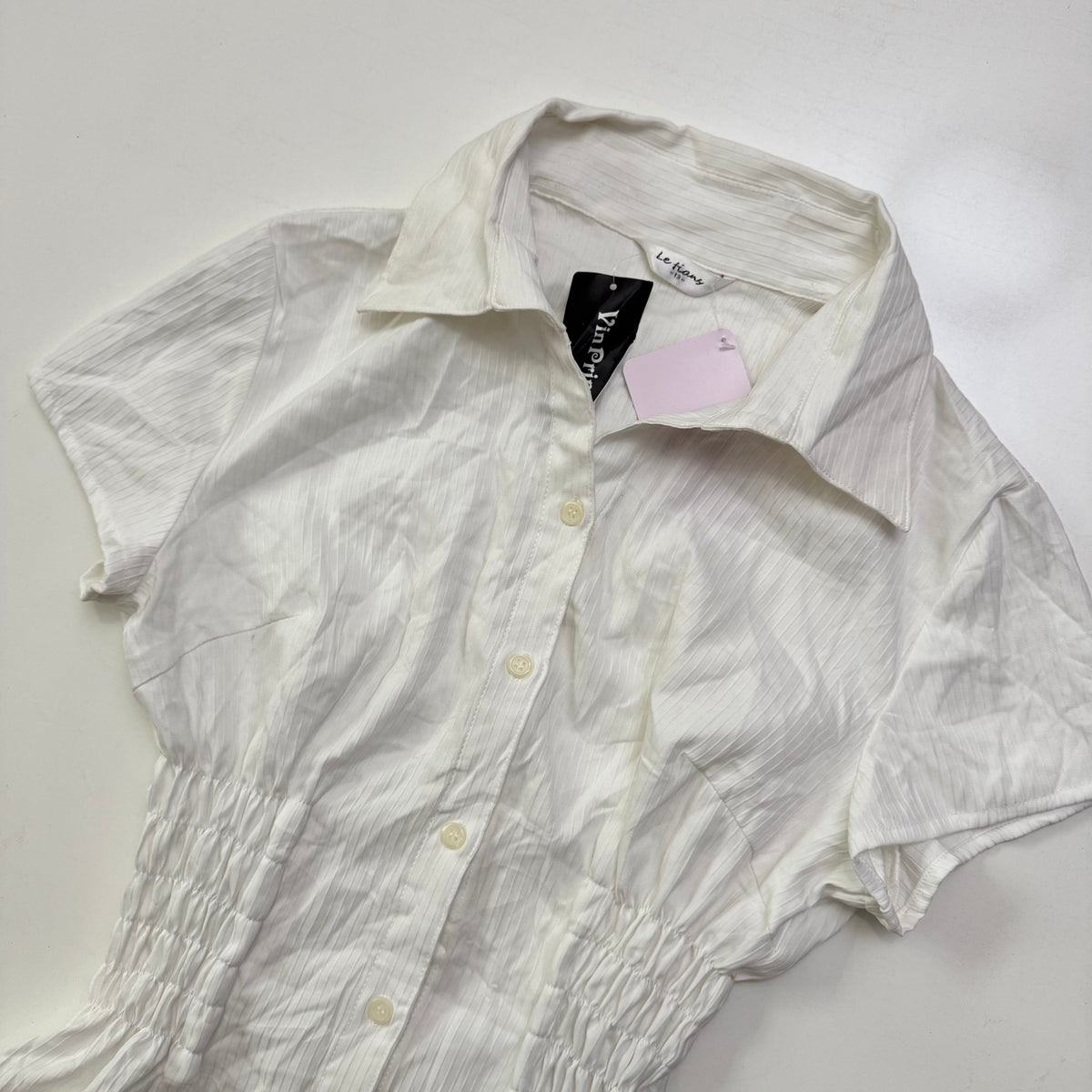 White Cinched Shirt