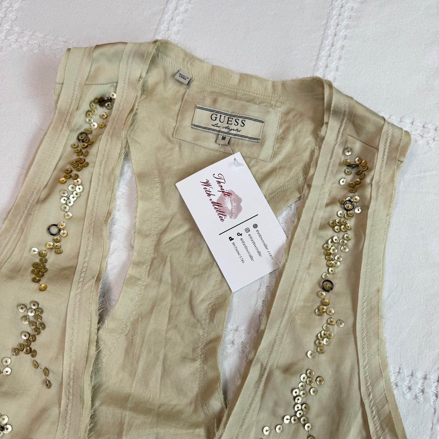 Guess Gold Sequin Vest
