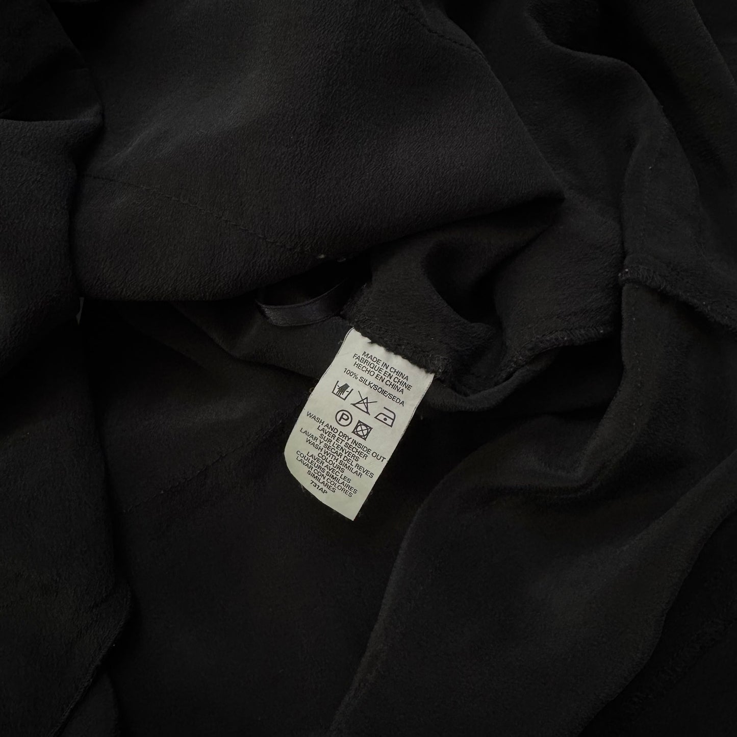 Black Silk Midi Skirt