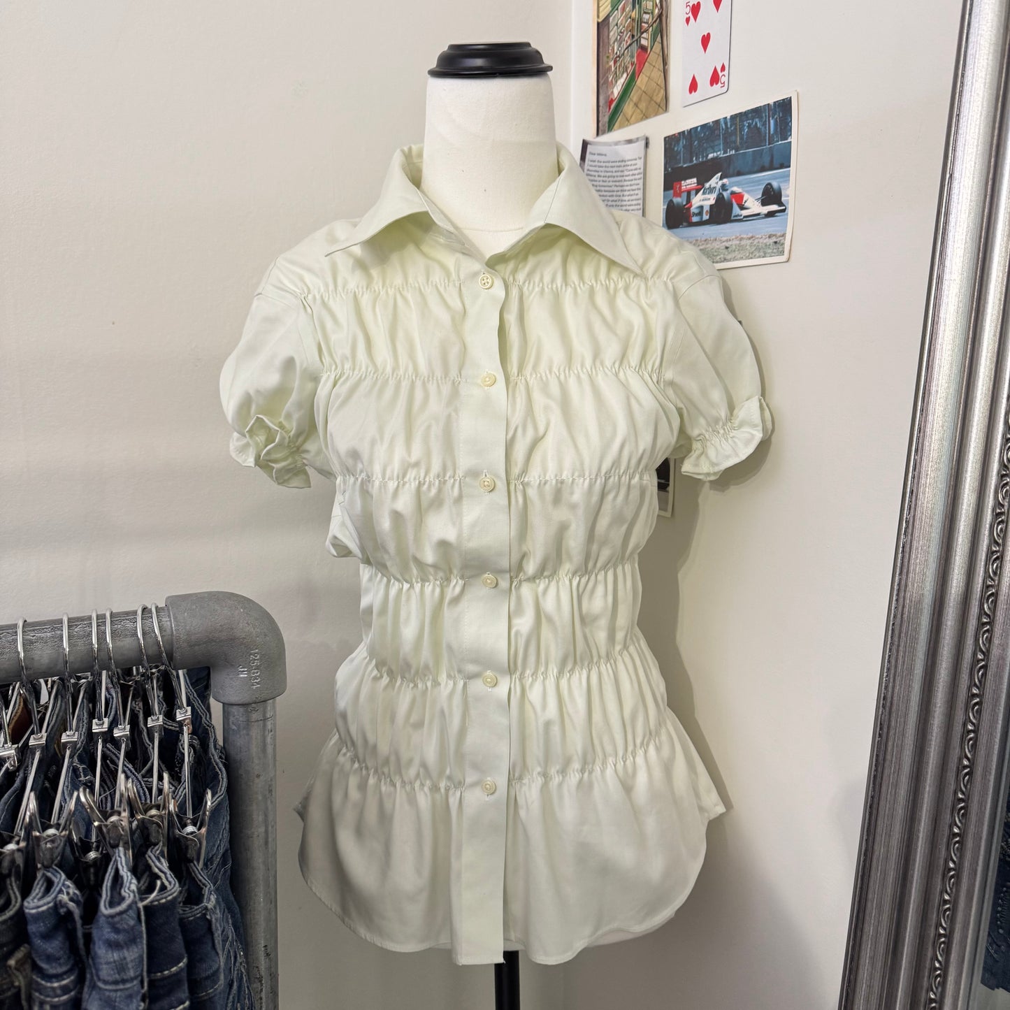 Ruched Button Up Blouse