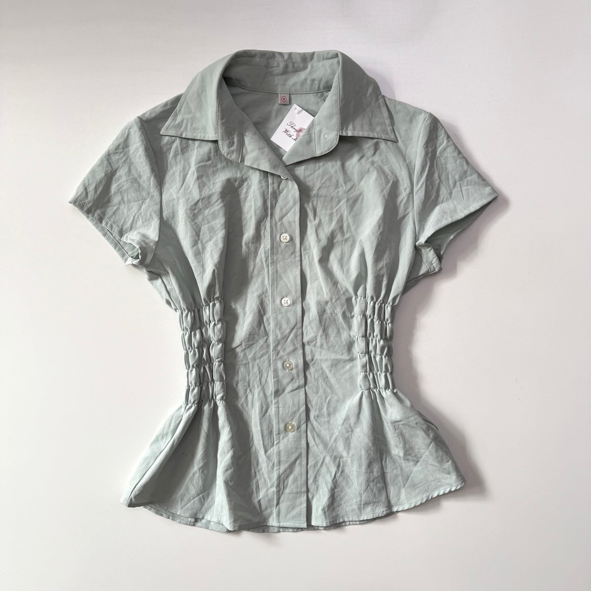 Cinched Button Up Blouse