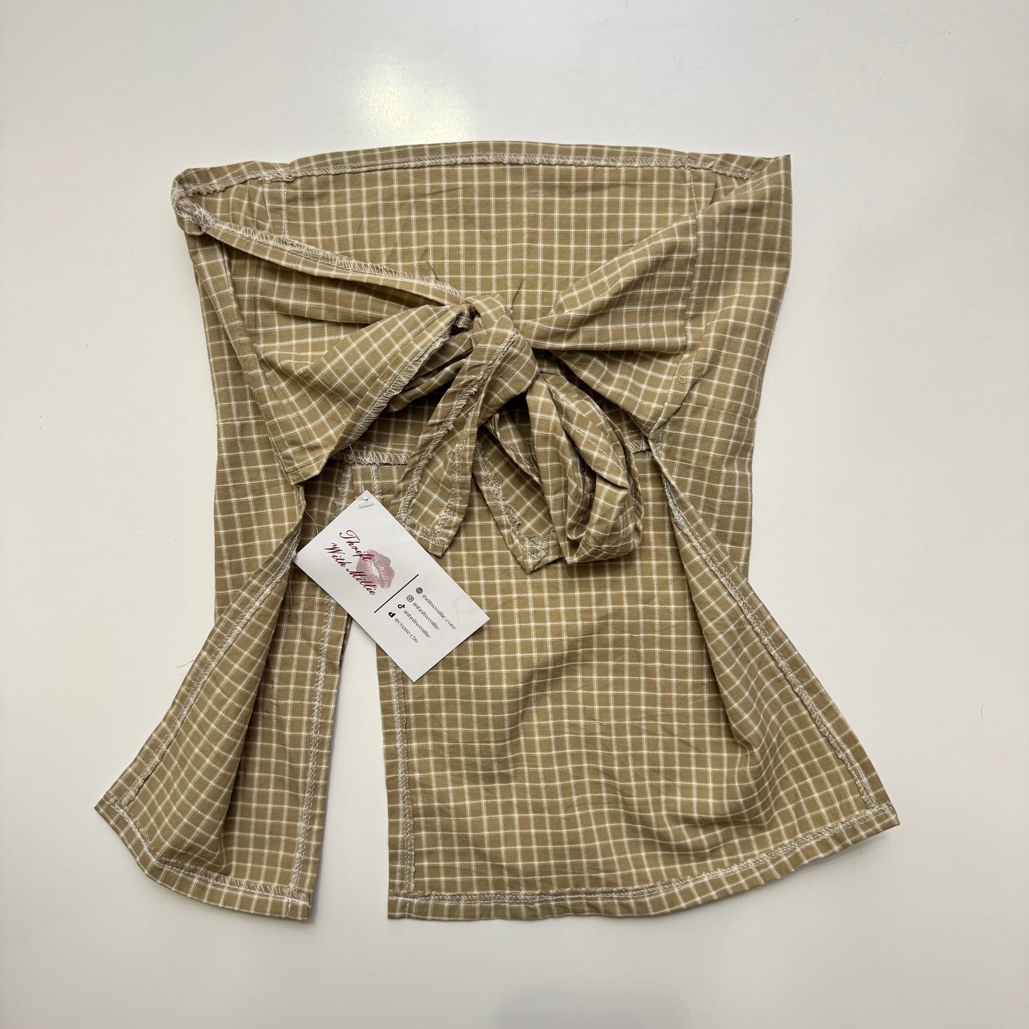 Plaid Tie Back Top