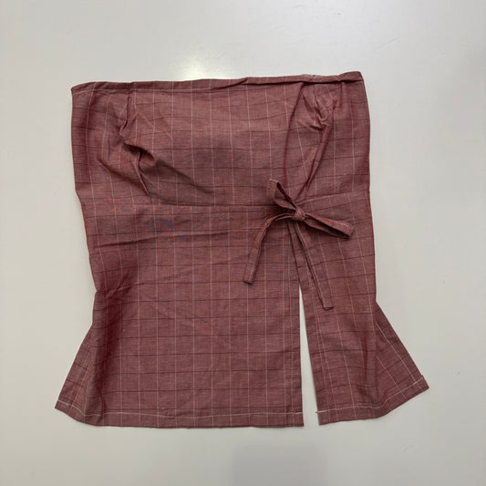 Red Plaid Tie Back Top